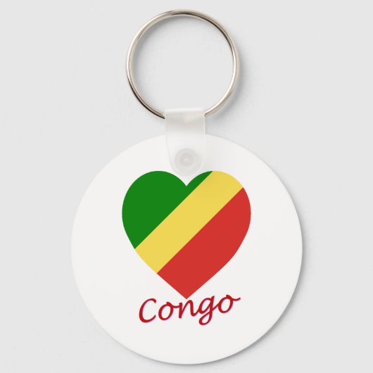 Porte-clés Congo Republic Flag Heart (Recto)