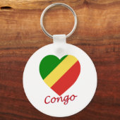 Porte-clés Congo Republic Flag Heart (Recto)