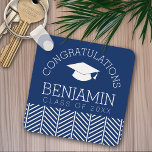 Porte-clés Congratulations Graduate - Party CAN EDIT COLOR<br><div class="desc">Add 2020,  2021 or any year to this whimsical design. This can be used for any graduate or reunion - high school,  college,  grad school,  nursing,  med school or even trade school.</div>