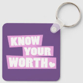 Porte-clés Connaissez votre valeur aimez-vous plus slogan ros (Dos)