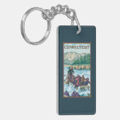 Porte-clés ConnecticutRiver transportant la scène par radeau (Devant gauche)