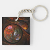 Porte-clés Connexion fluide Art Abstrait (Dos)