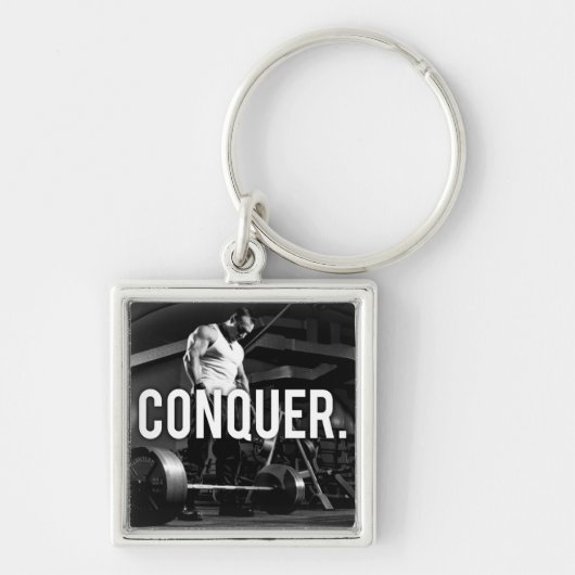 Porte-clés CONQUER - "Construction du corps" Exercice Motivat (Devant)