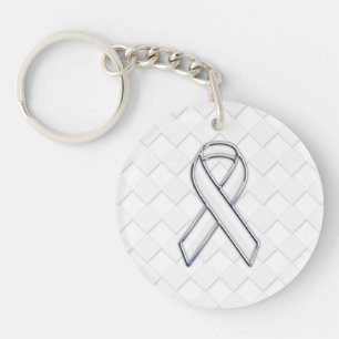 Porte-clés Conscience blanche moderne de ruban sur la copie