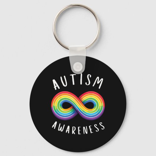 Porte-clés Conscience de l'autisme Infinity Rainbow (Recto)