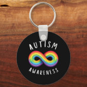 Porte-clés Conscience de l'autisme Infinity Rainbow (Recto)