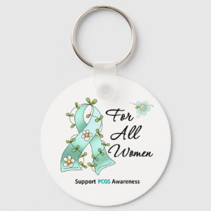 Porte-clés Conscience de PCOS je porte le ruban turquoise