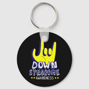 Porte-clés Conscience du syndrome de Down Je vous aime ASL SI