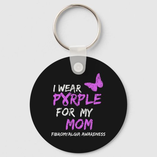 Porte-clés Conscience Je Porte Le Violet Pour Ma Mère 4 (Recto)