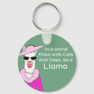 Porte-clés Conseil Funny Lady Llama Vert