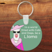 Porte-clés Conseil Funny Lady Llama Vert (Recto)