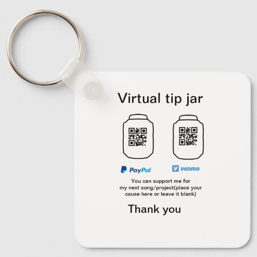 Porte-clés Conseil virtuel jar q r code argent don PayPal ven (Recto)