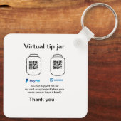 Porte-clés Conseil virtuel jar q r code argent don PayPal ven (Verso)