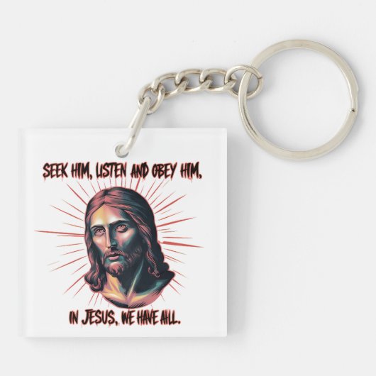 Porte-clés Conseils divins : Chercher, Écouter, Obey (Dos)