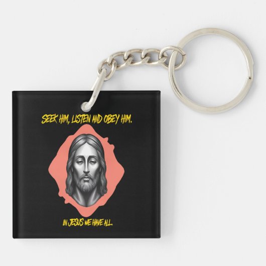 Porte-clés Conseils divins : Chercher, Écouter, Obey (Dos)
