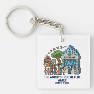 Porte-clés Conservation de l'eau La véritable richesse du mon