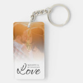 Porte-clés Conserver couple Photo et nom du texte Script Love (Dos)