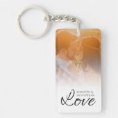 Porte-clés Conserver couple Photo et nom du texte Script Love (Devant)