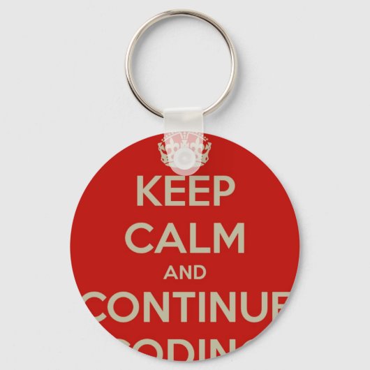 Porte-clés Conserver le calme et continuer le codage (Recto)