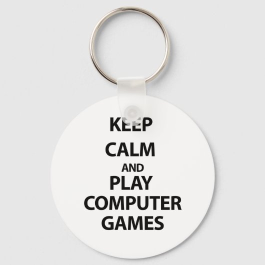 Porte-clés Conserver le calme et jouer aux jeux informatiques (Recto)