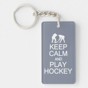 Porte-clés Conserver le calme et jouer Hockey porte - clé cou