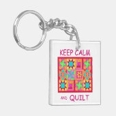 Porte-clés Conserver le calme et la surface composée à plusie (Devant gauche)