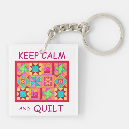 Porte-clés Conserver le calme et la surface composée à plusie (Dos)