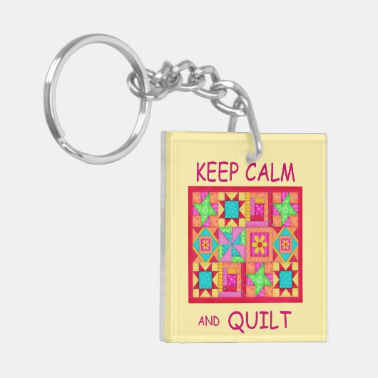 Porte-clés Conserver le calme et la surface composée à plusie (Devant gauche)