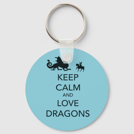 Porte-clés Conserver le calme et l'amour Dragons Impression u (Recto)