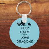 Porte-clés Conserver le calme et l'amour Dragons Impression u (Recto)