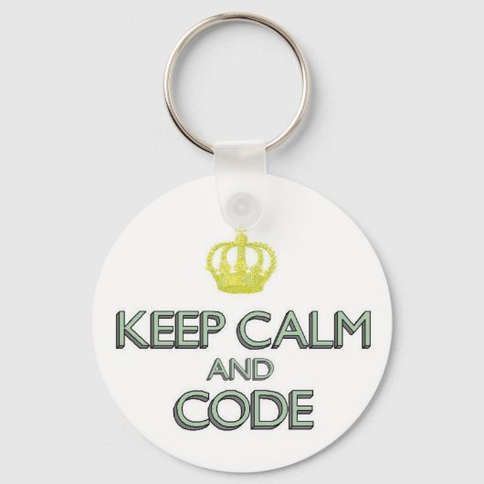 Porte-clés Conserver le calme et le code (Recto)
