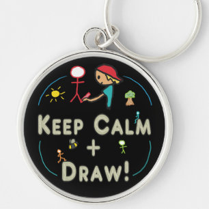 Porte-clés Conserver le calme et le trait