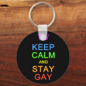 Porte-clés Conserver le calme et rester porte - clé gay (Recto)