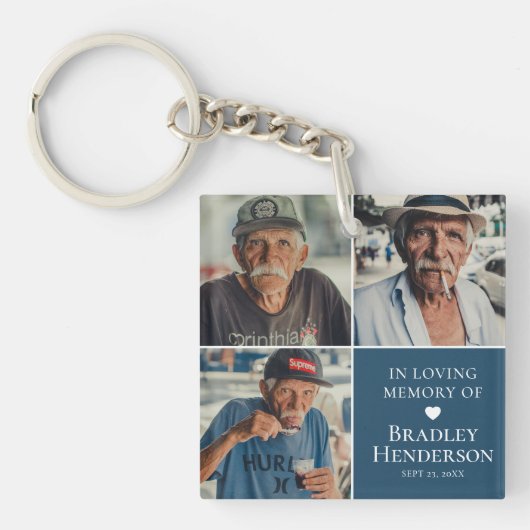 Porte-clés Conserver le mémorial du Collage de photos moderne (Devant)