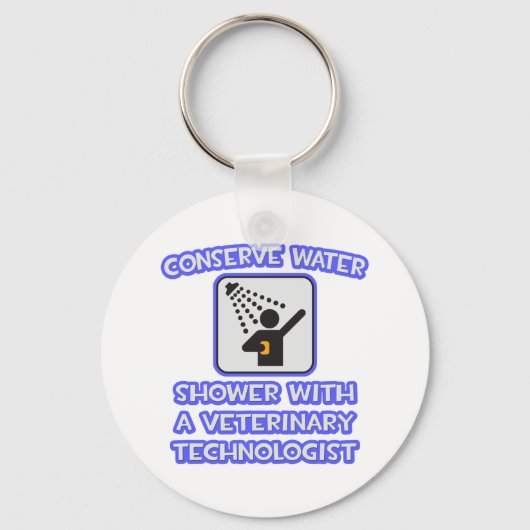 Porte-clés Conserver l'eau .. Douche avec un vétérinaire (Recto)