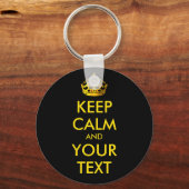 Porte-clés CONSERVEZ CALME et VOTRE TEXTE - texte personnalis (Recto)