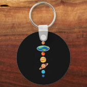 Porte-clés Conspiration Terre Plate - Planètes Système Solair (Recto)