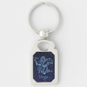 Porte-clés Constellation de la Vierge & Signe du zodiaque ave