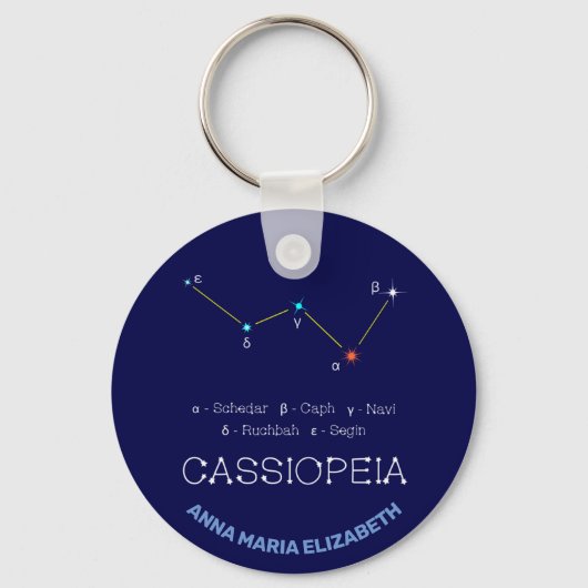 Porte-clés Constellation de l'hémisphère Nord Cassioipeia (Recto)