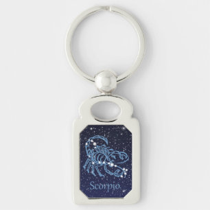 Porte-clés Constellation du Scorpion & Signe du zodiaque avec