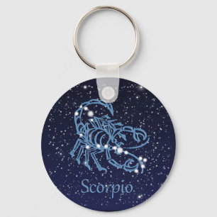 Porte-clés Constellation du Scorpion & Signe du zodiaque avec