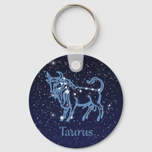 Porte-clés Constellation du Taureau & Signe du zodiaque avec