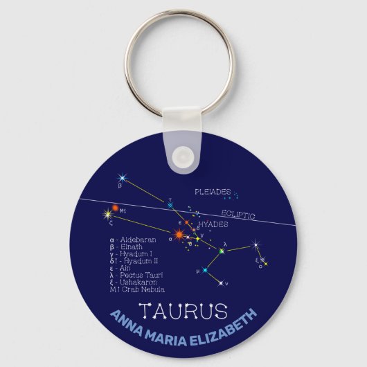 Porte-clés Constellation du zodiaque Taureau (Recto)
