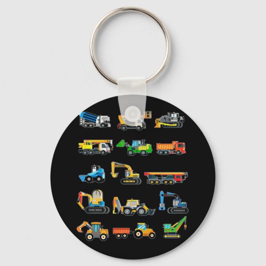 Porte-clés Construction Excavator Vehicles machinery (Recto)