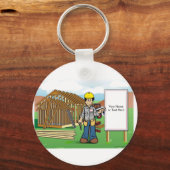 Porte-clés Construction personnalisée, Home Builder Cartoon T (Recto)