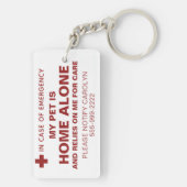 Porte-clés Contact d'alerte de sécurité ICE pour animaux (Dos)