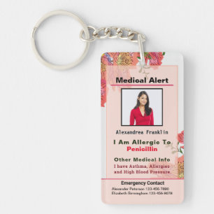 Porte-clés Contact d'urgence Médicale personnalisé