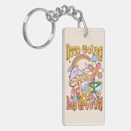 Porte-clés Continuez, Continuez À Croître | Champignons et fl (Devant gauche)