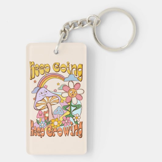 Porte-clés Continuez, Continuez À Croître | Champignons et fl (Dos)