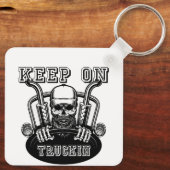 Porte-clés "Continuez sur Trukin Retro Inspiré Trucker (Verso)
